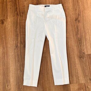 Lands End Mid Rise Slim Leg Ankle White Pants Sz 2P